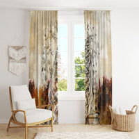 Gaia Mother Earth Sacred Eye Window Curtain Greek Vintage Botanical Sketch Esoteric Spiritual Floral