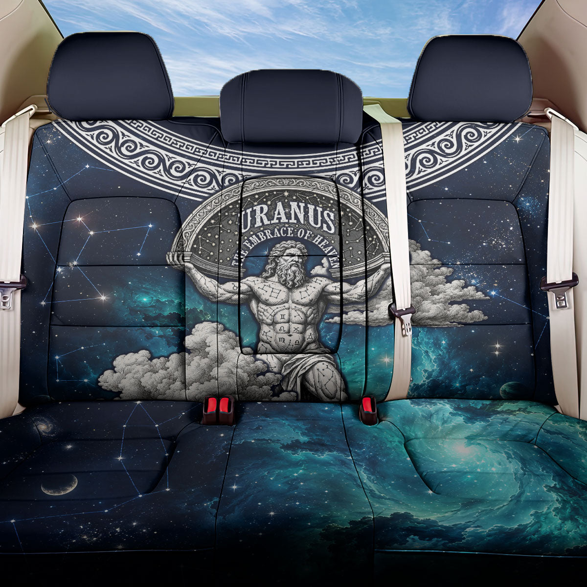Uranus Greek God Of The Sky Back Car Seat Cover Greek Mythology Celestial Zodiac Constellation Vintage