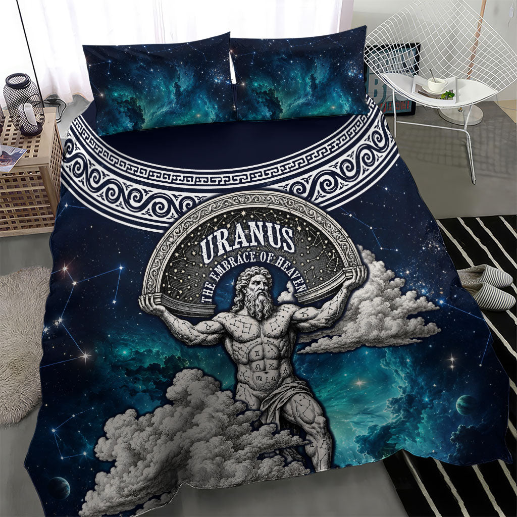 Uranus Greek God Of The Sky Bedding Set Greek Mythology Celestial Zodiac Constellation Vintage