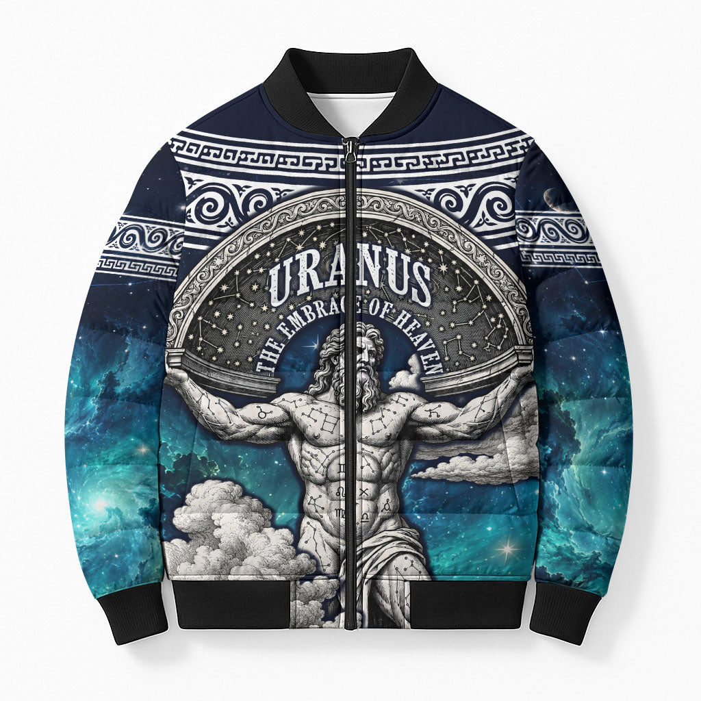 Uranus Greek God Of The Sky Bomber Puffer Jacket Greek Mythology Celestial Zodiac Constellation Vintage