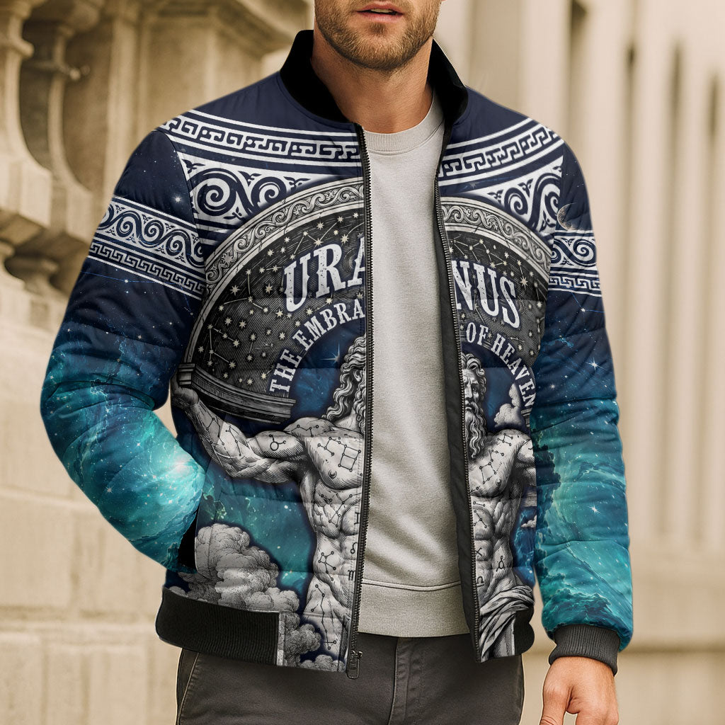 Uranus Greek God Of The Sky Bomber Puffer Jacket Greek Mythology Celestial Zodiac Constellation Vintage