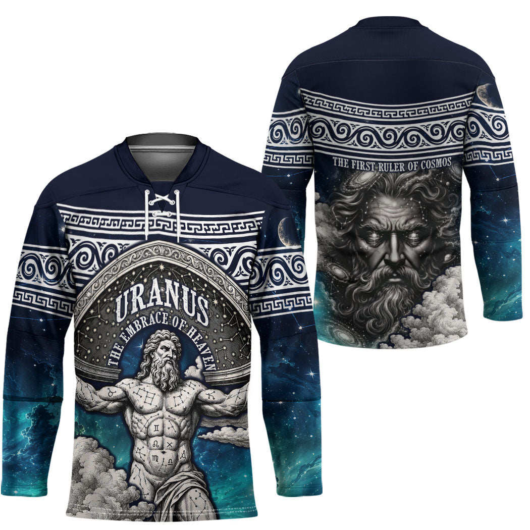 Uranus Greek God Of The Sky Hockey Jersey Greek Mythology Celestial Zodiac Constellation Vintage
