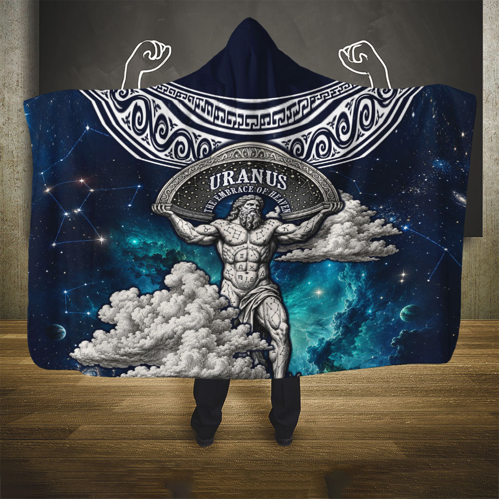 Uranus Greek God Of The Sky Hooded Blanket Greek Mythology Celestial Zodiac Constellation Vintage