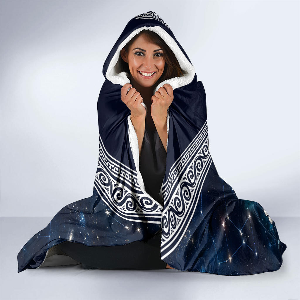 Uranus Greek God Of The Sky Hooded Blanket Greek Mythology Celestial Zodiac Constellation Vintage