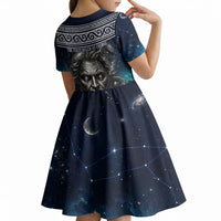 Uranus Greek God Of The Sky Kid Short Sleeve Dress Greek Mythology Celestial Zodiac Constellation Vintage