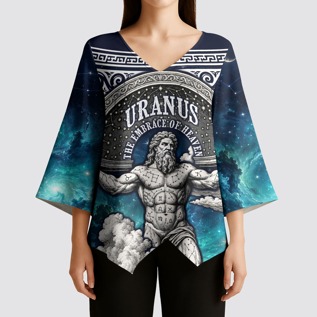 Uranus Greek God Of The Sky Kimono Sleeve Blouse Greek Mythology Celestial Zodiac Constellation Vintage
