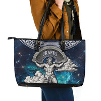 Uranus Greek God Of The Sky Leather Tote Bag Greek Mythology Celestial Zodiac Constellation Vintage