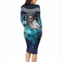 Uranus Greek God Of The Sky Long Sleeve Bodycon Dress Greek Mythology Celestial Zodiac Constellation Vintage
