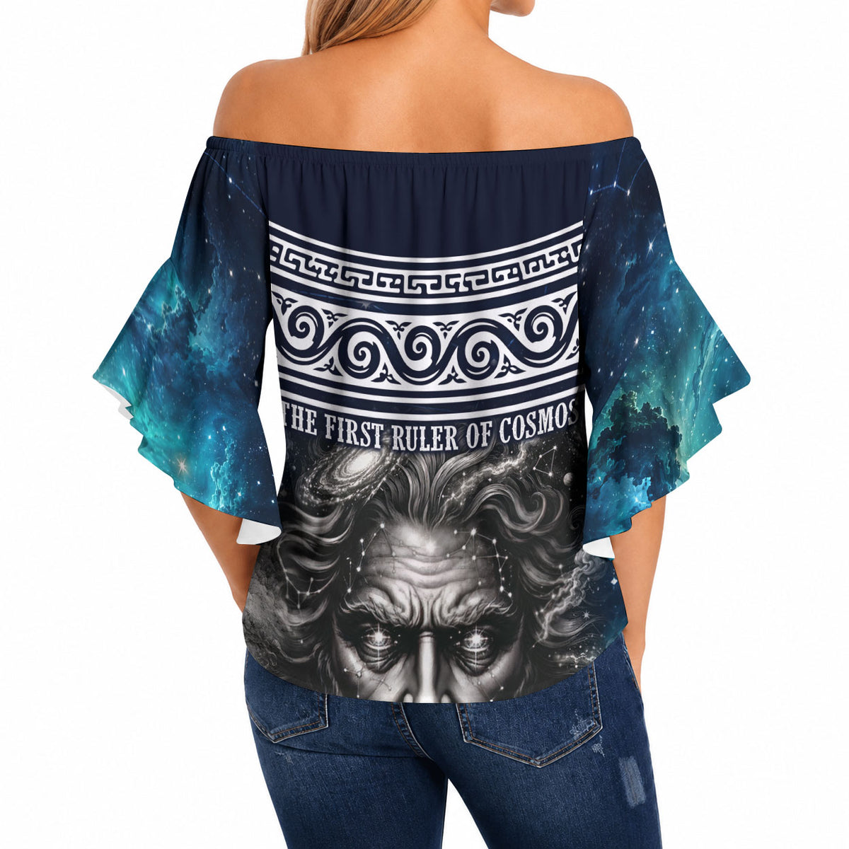 Uranus Greek God Of The Sky Off Shoulder Wrap Waist Top Greek Mythology Celestial Zodiac Constellation Vintage