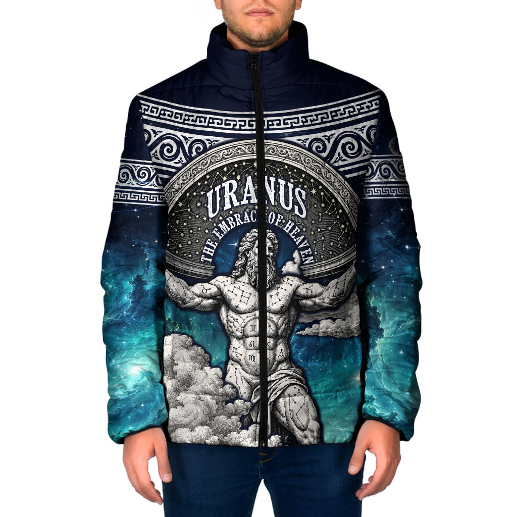 Uranus Greek God Of The Sky Padded Jacket Greek Mythology Celestial Zodiac Constellation Vintage