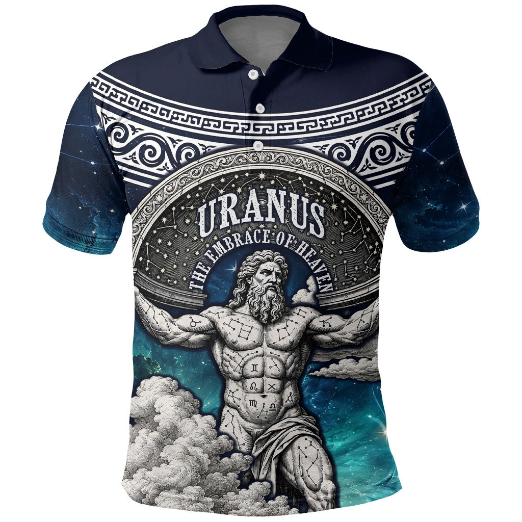 Uranus Greek God Of The Sky Polo Shirt Greek Mythology Celestial Zodiac Constellation Vintage