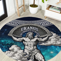 Uranus Greek God Of The Sky Round Carpet Greek Mythology Celestial Zodiac Constellation Vintage