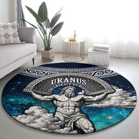 Uranus Greek God Of The Sky Round Carpet Greek Mythology Celestial Zodiac Constellation Vintage