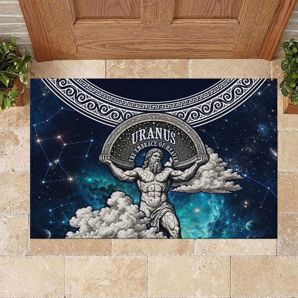 Uranus Greek God Of The Sky Rubber Doormat Greek Mythology Celestial Zodiac Constellation Vintage