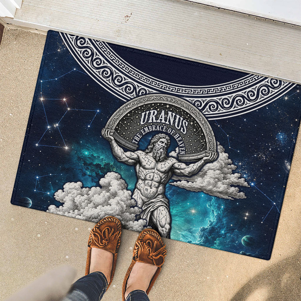 Uranus Greek God Of The Sky Rubber Doormat Greek Mythology Celestial Zodiac Constellation Vintage
