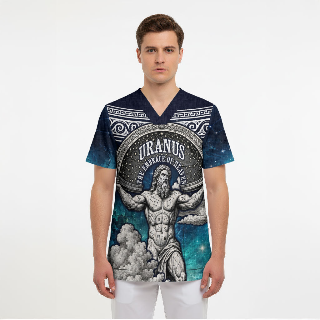 Uranus Greek God Of The Sky Scrub Top Greek Mythology Celestial Zodiac Constellation Vintage