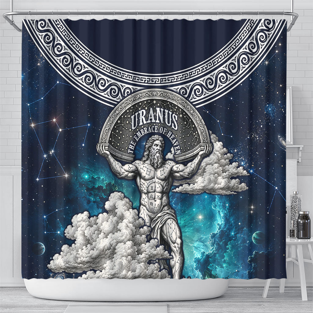 Uranus Greek God Of The Sky Shower Curtain Greek Mythology Celestial Zodiac Constellation Vintage