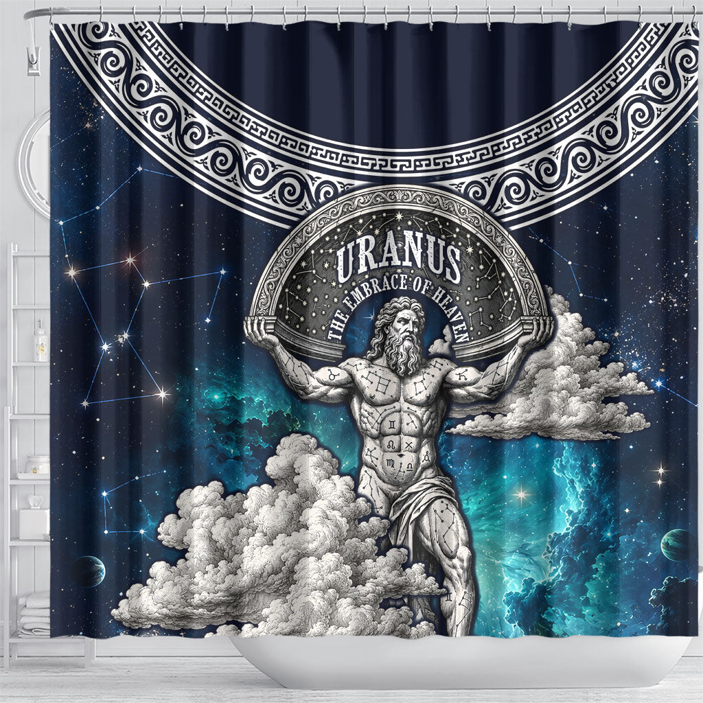 Uranus Greek God Of The Sky Shower Curtain Greek Mythology Celestial Zodiac Constellation Vintage