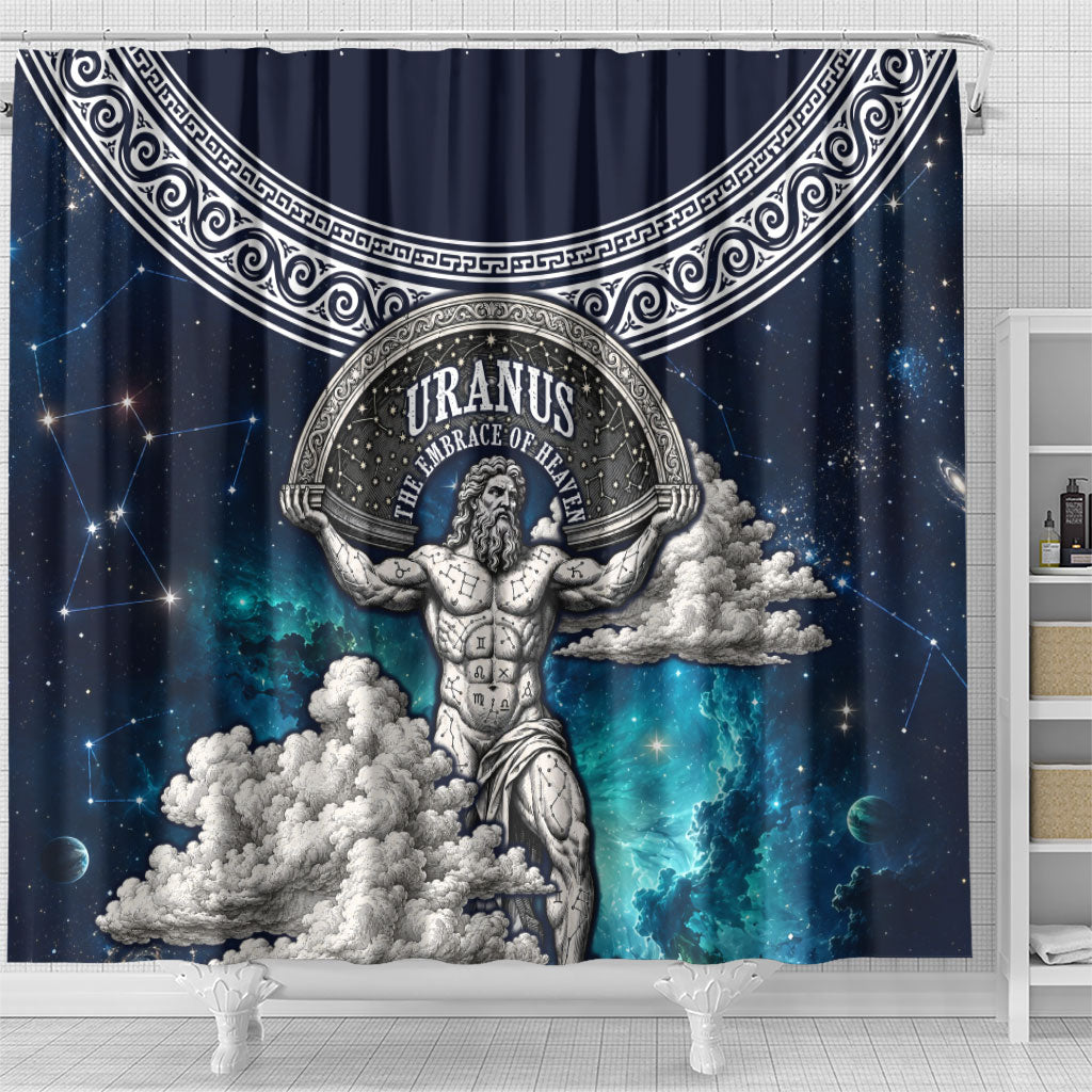 Uranus Greek God Of The Sky Shower Curtain Greek Mythology Celestial Zodiac Constellation Vintage