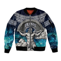Uranus Greek God Of The Sky Sleeve Zip Bomber Jacket Greek Mythology Celestial Zodiac Constellation Vintage