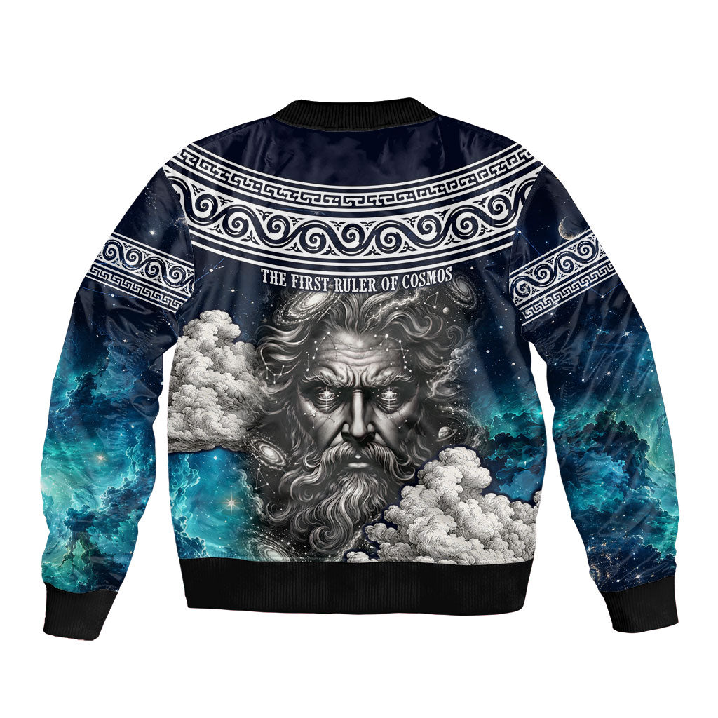 Uranus Greek God Of The Sky Sleeve Zip Bomber Jacket Greek Mythology Celestial Zodiac Constellation Vintage