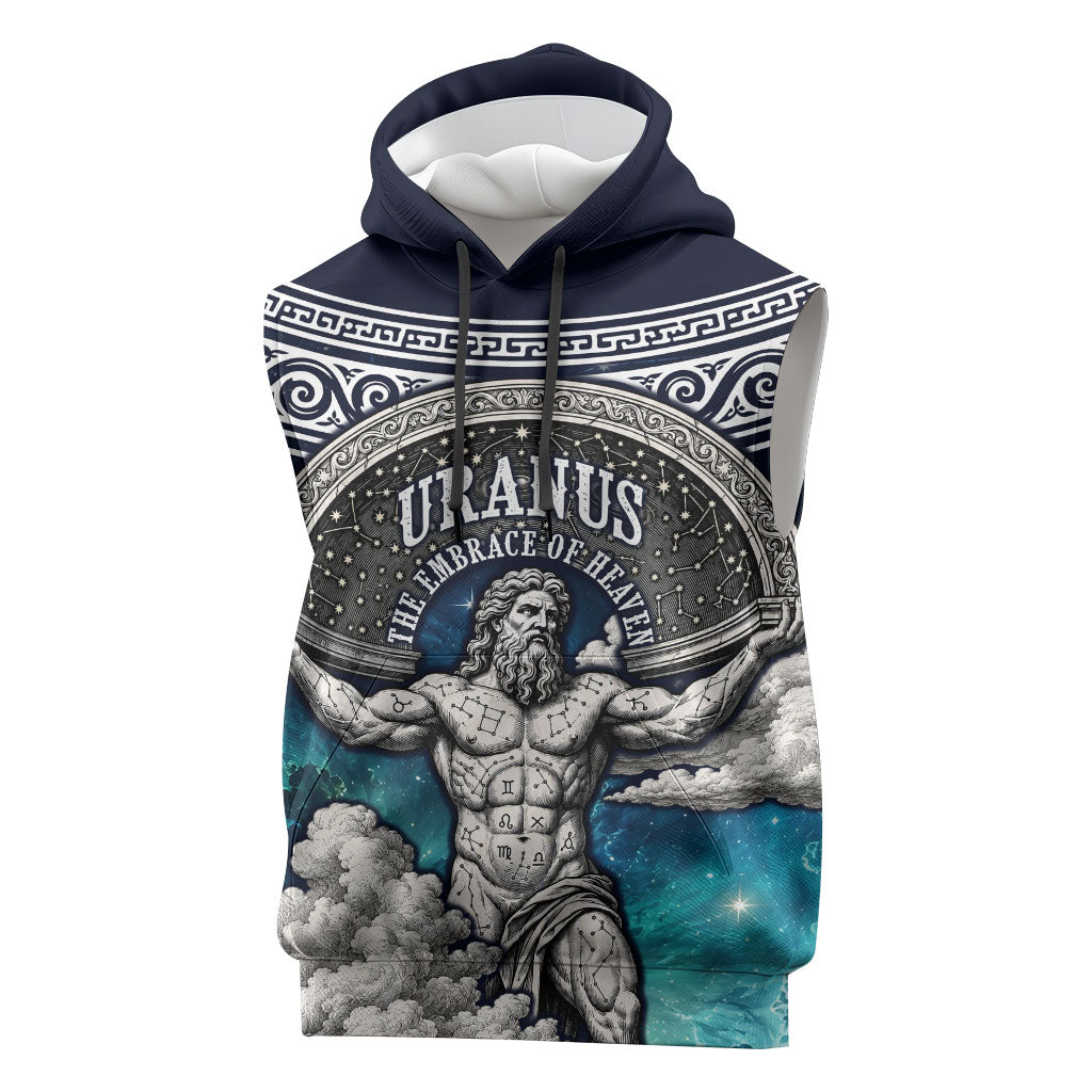 Uranus Greek God Of The Sky Sleeveless Hoodie Greek Mythology Celestial Zodiac Constellation Vintage
