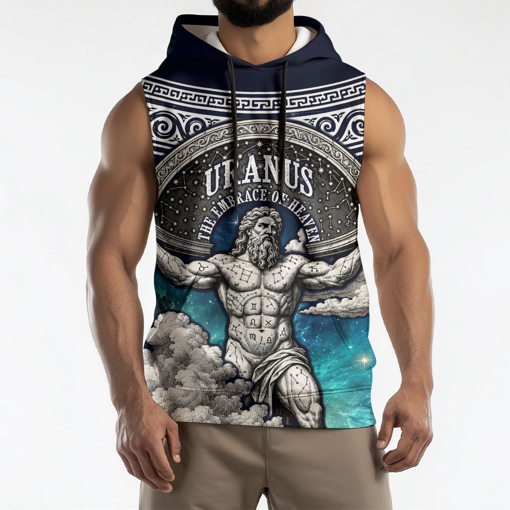 Uranus Greek God Of The Sky Sleeveless Hoodie Greek Mythology Celestial Zodiac Constellation Vintage
