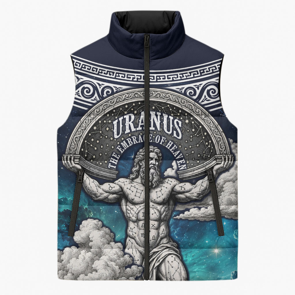 Uranus Greek God Of The Sky Sleeveless Puffer Jacket Greek Mythology Celestial Zodiac Constellation Vintage