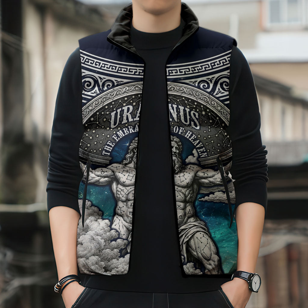 Uranus Greek God Of The Sky Sleeveless Puffer Jacket Greek Mythology Celestial Zodiac Constellation Vintage