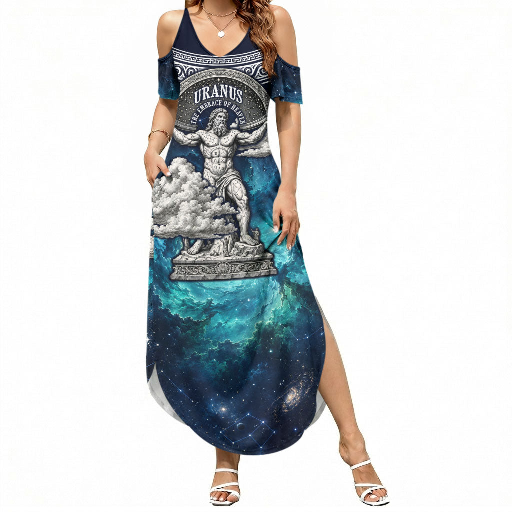 Uranus Greek God Of The Sky Summer Maxi Dress Greek Mythology Celestial Zodiac Constellation Vintage