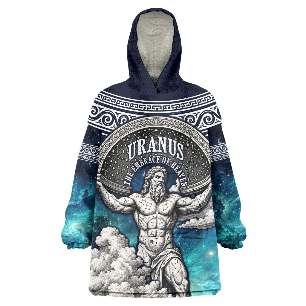 Uranus Greek God Of The Sky Wearable Blanket Hoodie Greek Mythology Celestial Zodiac Constellation Vintage