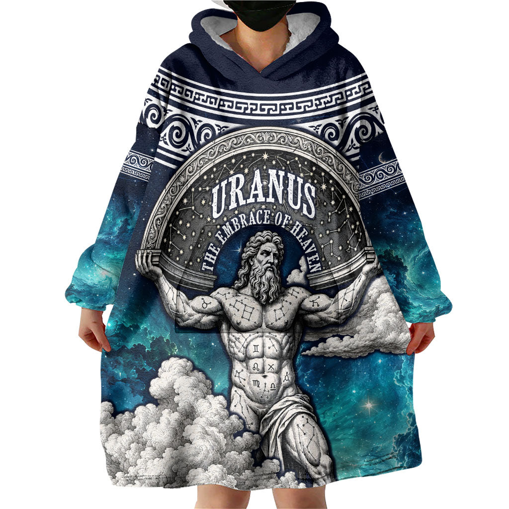 Uranus Greek God Of The Sky Wearable Blanket Hoodie Greek Mythology Celestial Zodiac Constellation Vintage