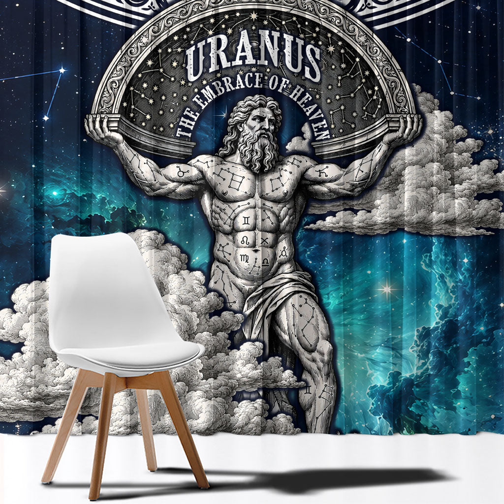 Uranus Greek God Of The Sky Window Curtain Greek Mythology Celestial Zodiac Constellation Vintage