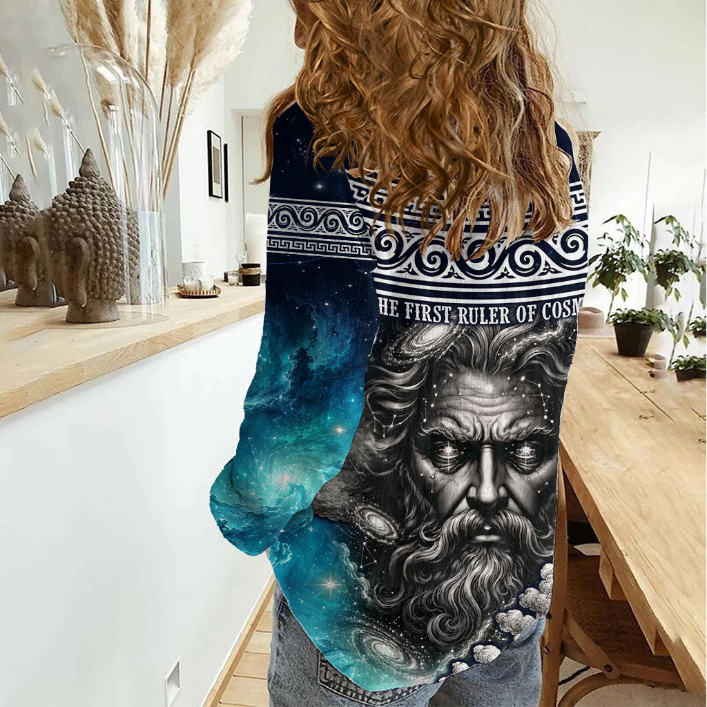 Uranus Greek God Of The Sky Women Casual Shirt Greek Mythology Celestial Zodiac Constellation Vintage