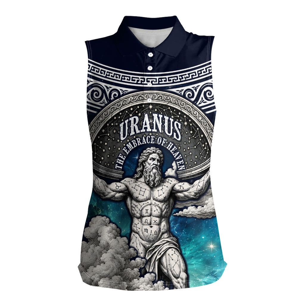 Uranus Greek God Of The Sky Women Sleeveless Polo Shirt Greek Mythology Celestial Zodiac Constellation Vintage