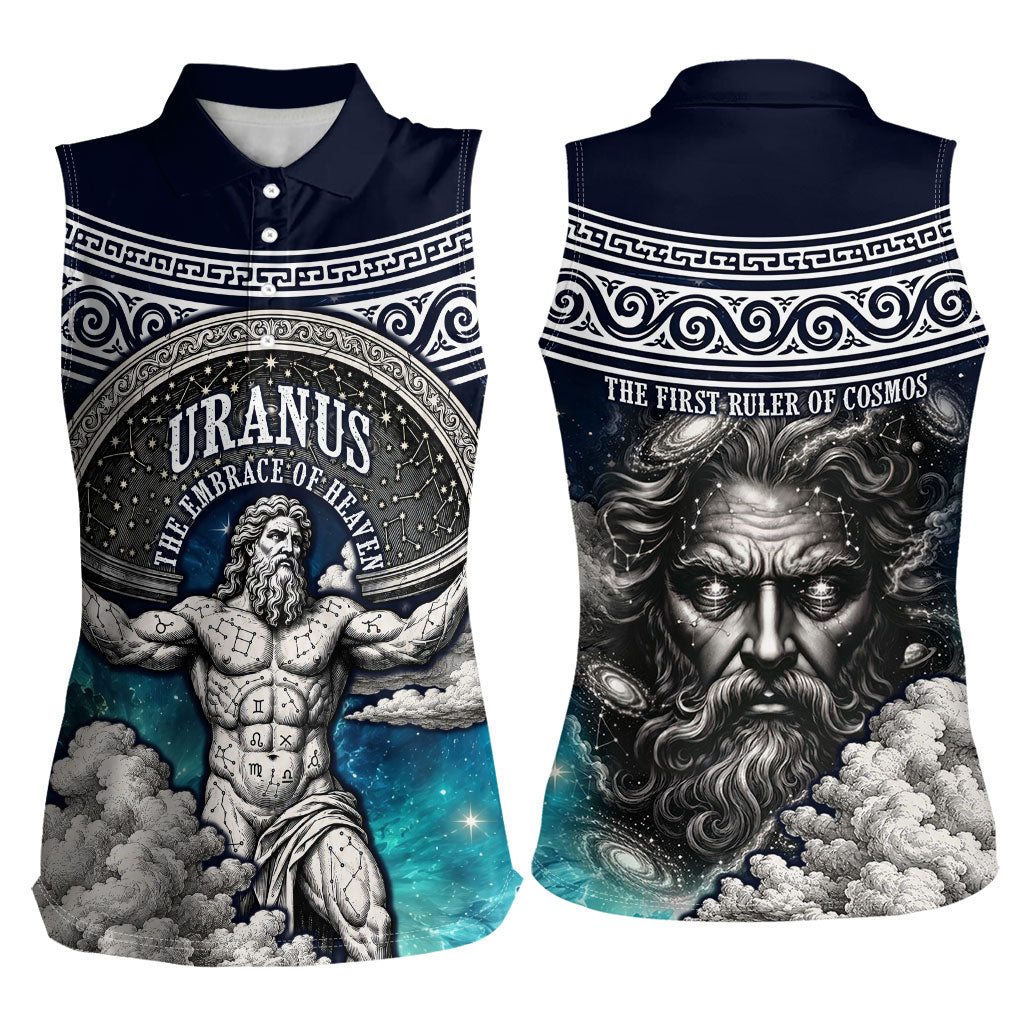 Uranus Greek God Of The Sky Women Sleeveless Polo Shirt Greek Mythology Celestial Zodiac Constellation Vintage