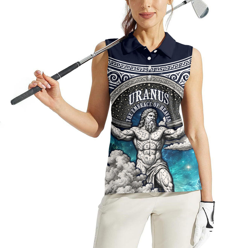 Uranus Greek God Of The Sky Women Sleeveless Polo Shirt Greek Mythology Celestial Zodiac Constellation Vintage