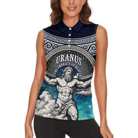 Uranus Greek God Of The Sky Women Sleeveless Polo Shirt Greek Mythology Celestial Zodiac Constellation Vintage