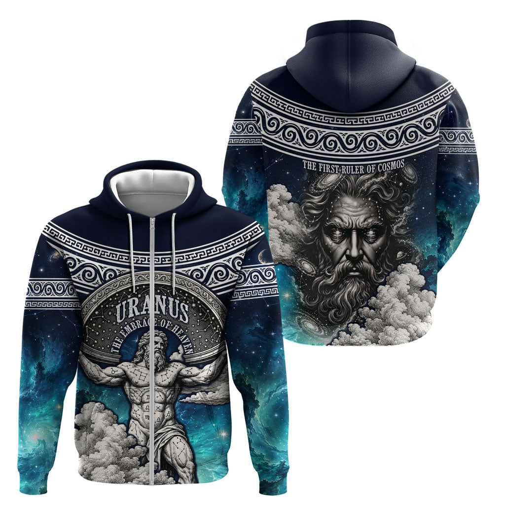 Uranus Greek God Of The Sky Zip Hoodie Greek Mythology Celestial Zodiac Constellation Vintage