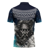 Uranus Greek God Of The Sky Zipper Polo Shirt Greek Mythology Celestial Zodiac Constellation Vintage