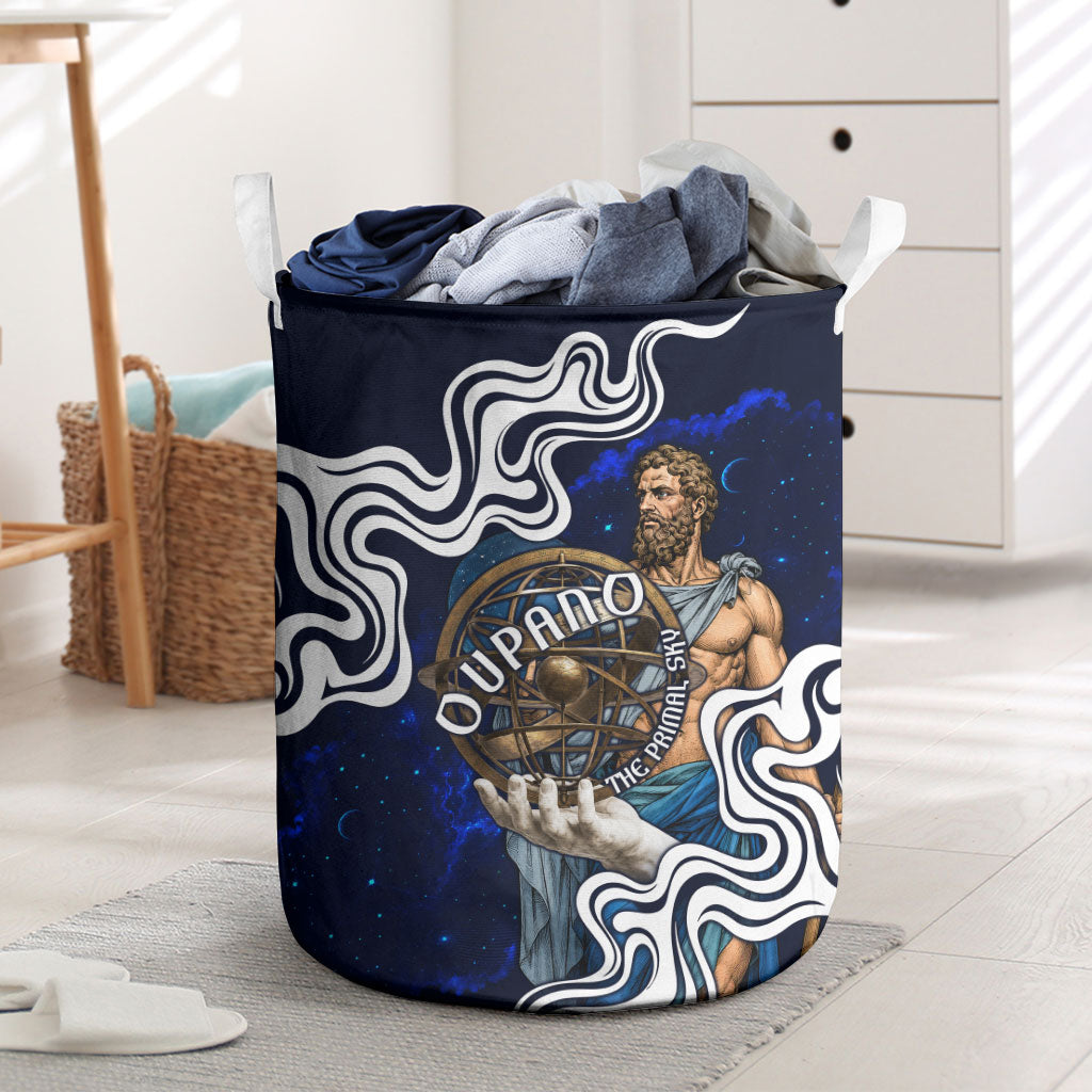Uranus The Primal Sky Greek God Laundry Basket Vintage Celestial Armillary Sphere Cosmos Mythology