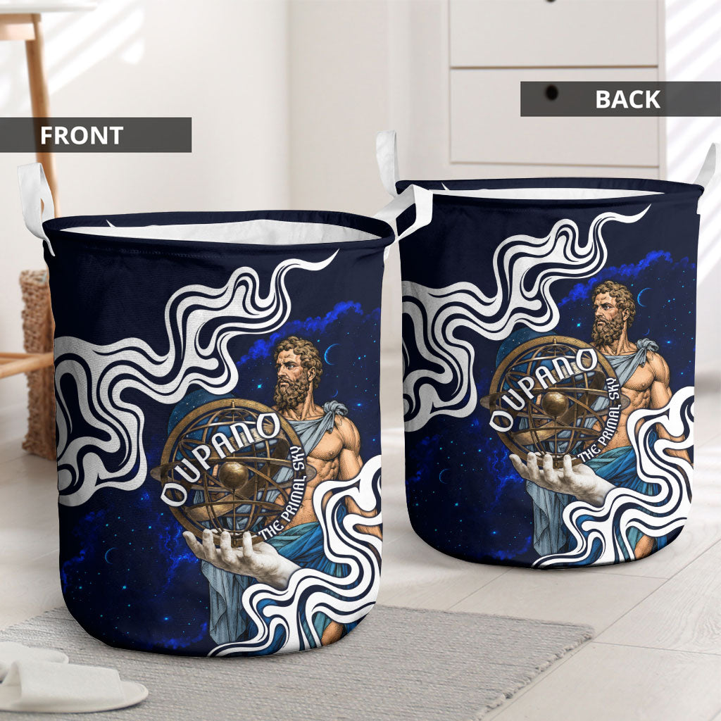Uranus The Primal Sky Greek God Laundry Basket Vintage Celestial Armillary Sphere Cosmos Mythology