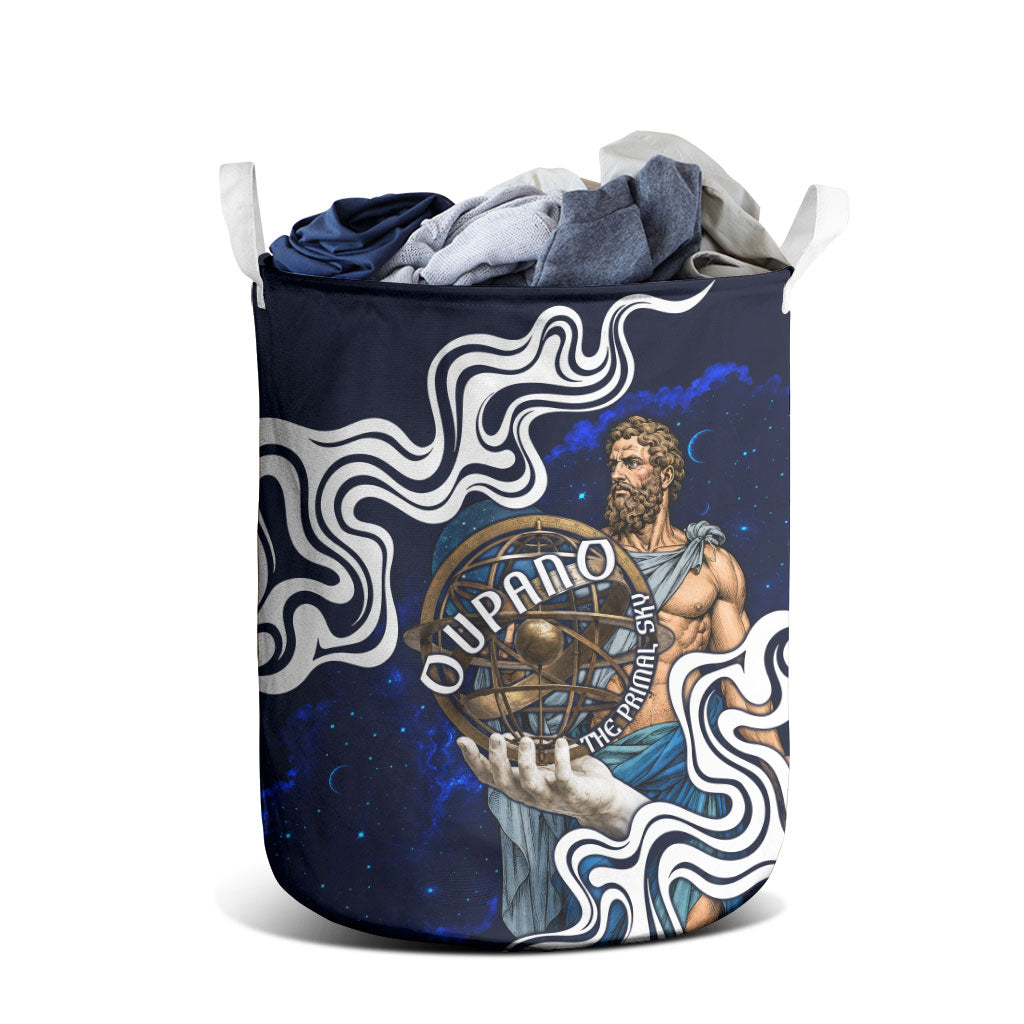 Uranus The Primal Sky Greek God Laundry Basket Vintage Celestial Armillary Sphere Cosmos Mythology