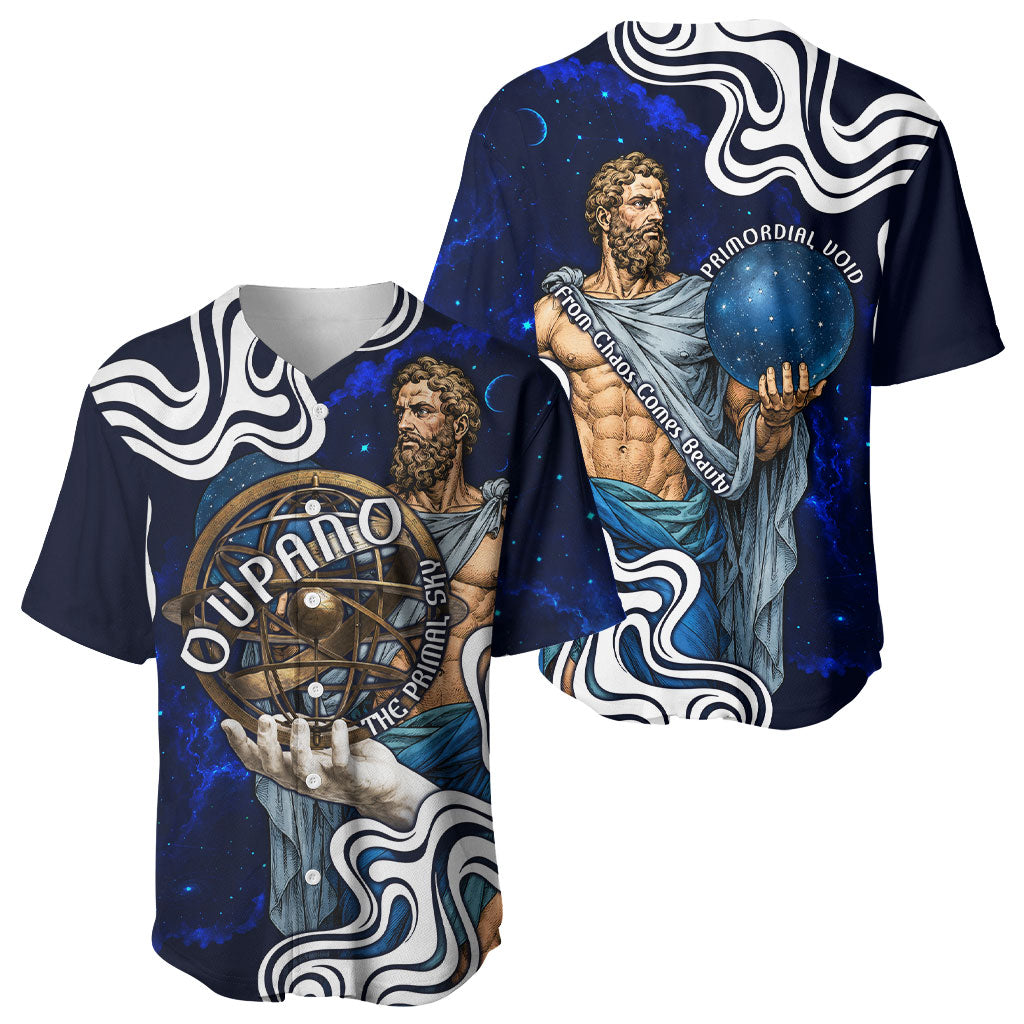 Uranus The Primal Sky Greek God Baseball Jersey Vintage Celestial Armillary Sphere Cosmos Mythology