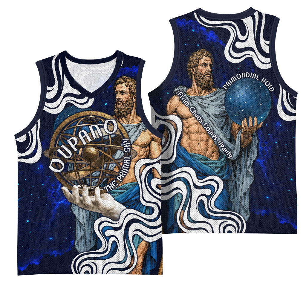 Uranus The Primal Sky Greek God Basketball Jersey Vintage Celestial Armillary Sphere Cosmos Mythology