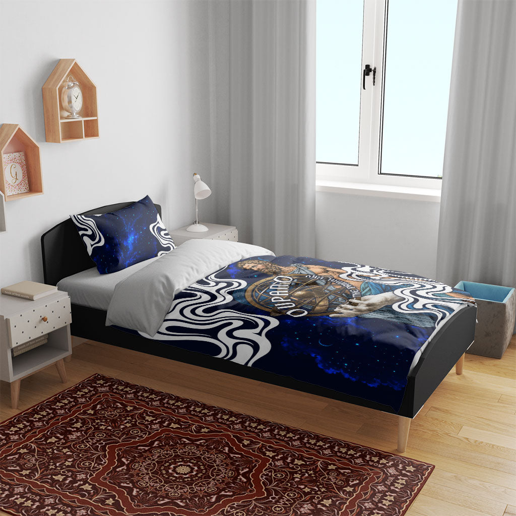 Uranus The Primal Sky Greek God Bedding Set Vintage Celestial Armillary Sphere Cosmos Mythology