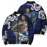 Uranus The Primal Sky Greek God Bomber Puffer Jacket Vintage Celestial Armillary Sphere Cosmos Mythology
