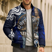 Uranus The Primal Sky Greek God Bomber Puffer Jacket Vintage Celestial Armillary Sphere Cosmos Mythology