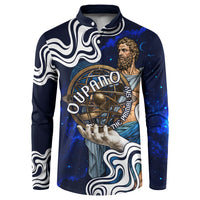 Uranus The Primal Sky Greek God Button Sweatshirt Vintage Celestial Armillary Sphere Cosmos Mythology