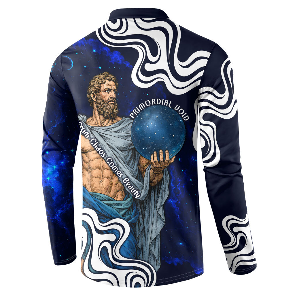 Uranus The Primal Sky Greek God Button Sweatshirt Vintage Celestial Armillary Sphere Cosmos Mythology